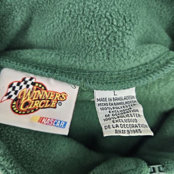 Dale Earnhardt Jr Fleece Mens Large #88 Amp Green Nascar 1/4 Zip Winners Circle - Picture 9 of 10